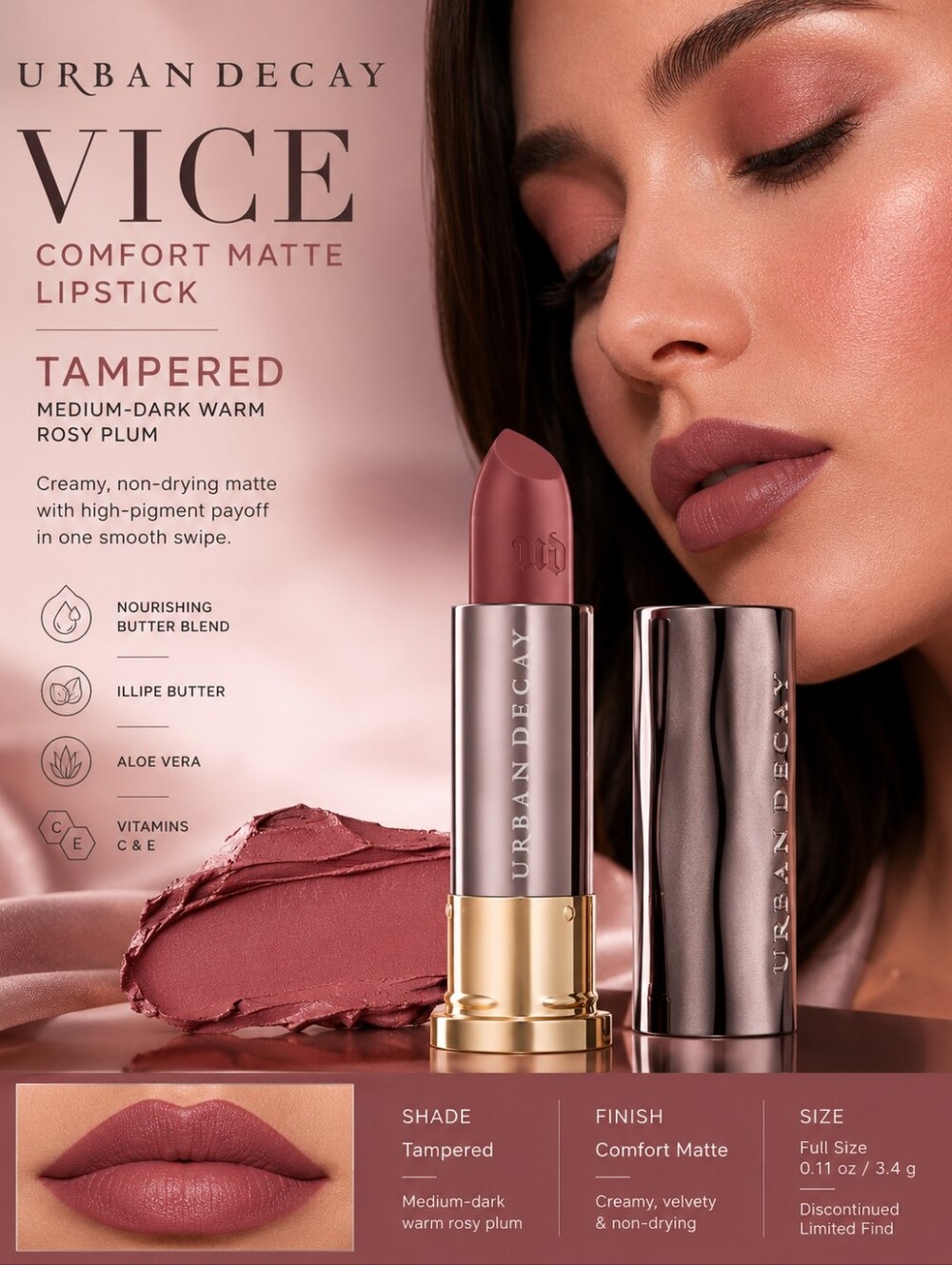 Urban Decay Vice Comfort Matte Lipstick – Tampered